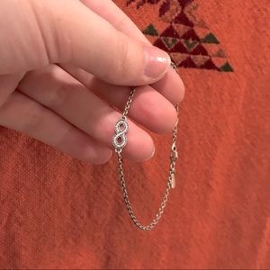 Sterling silver and CZ Pandora infinity bracelet